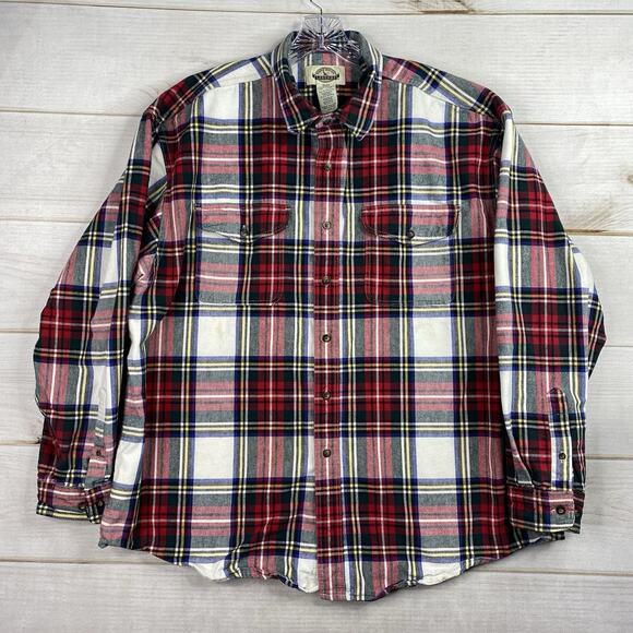 VTG Eddie Bauer Legends 2XL Shirt Heavyweight Cotton Tartan Plaid Shacket USA - Picture 1 of 9